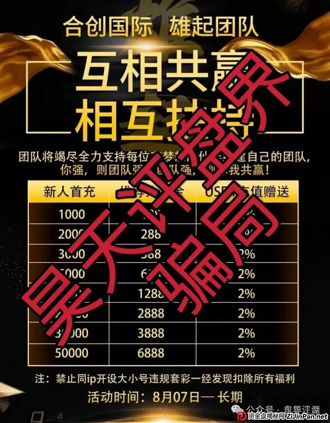 合创国际彩票带单类资金盘骗局,大量单割会员,高度预警,即将崩盘跑路… 合创国际彩票带单类资金盘骗局,大量单割会员,高度预警,即将崩盘跑路…