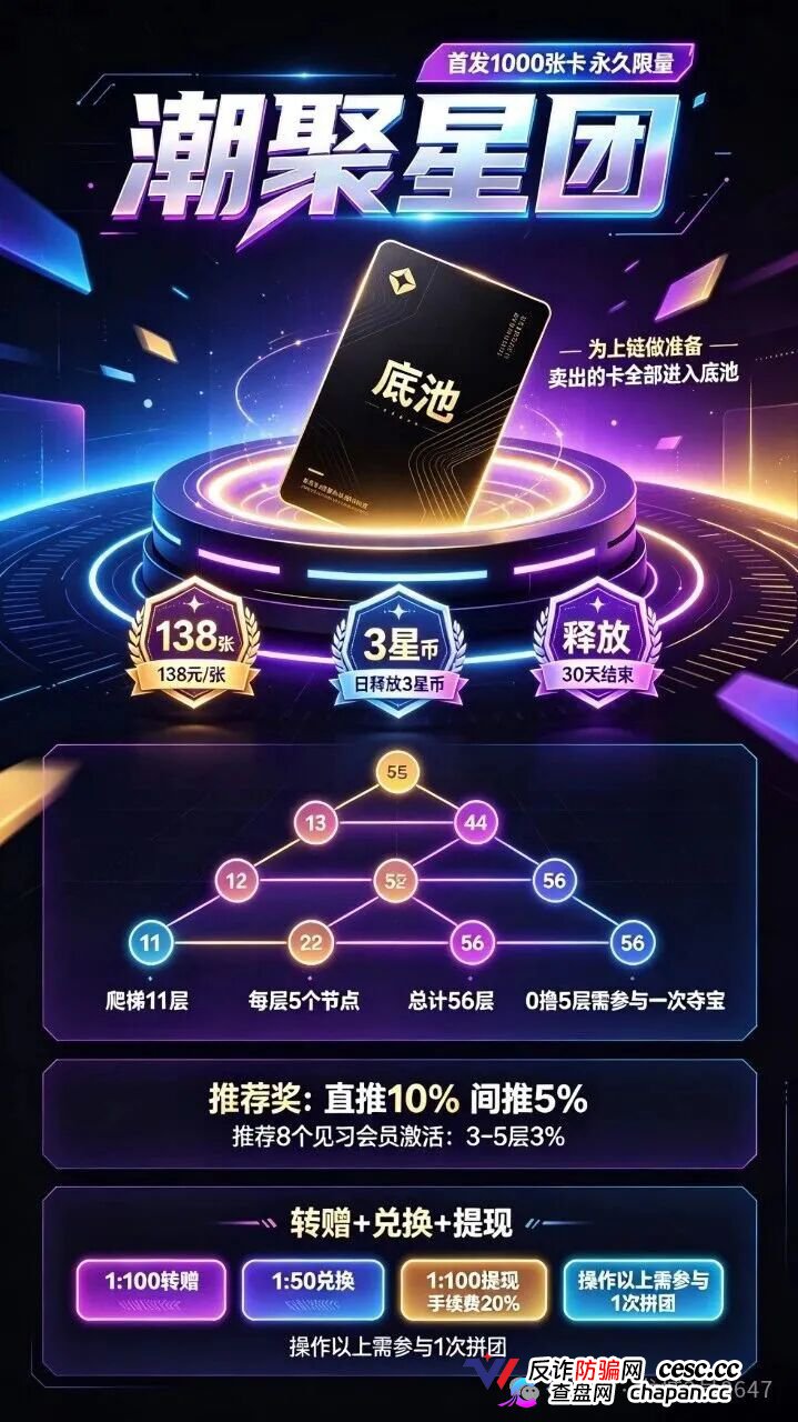 潮聚星团上线30天连改3次规则，首发1000卡底池见底，疯狂拉人头填坑，崩盘倒计时(3)